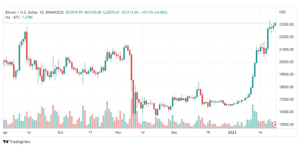 تحليل البيتكوين دولار-BTCUSD-24-1-2023