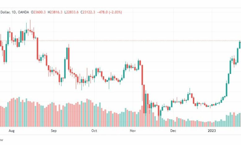 تحليل البيتكوين دولار-BTCUSD-26-1-2023