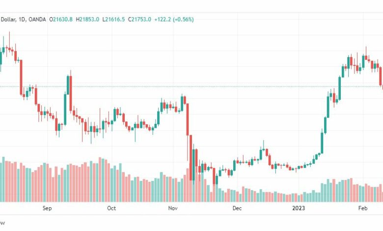 تحليل البيتكوين دولار-BTCUSD-14-2-2023