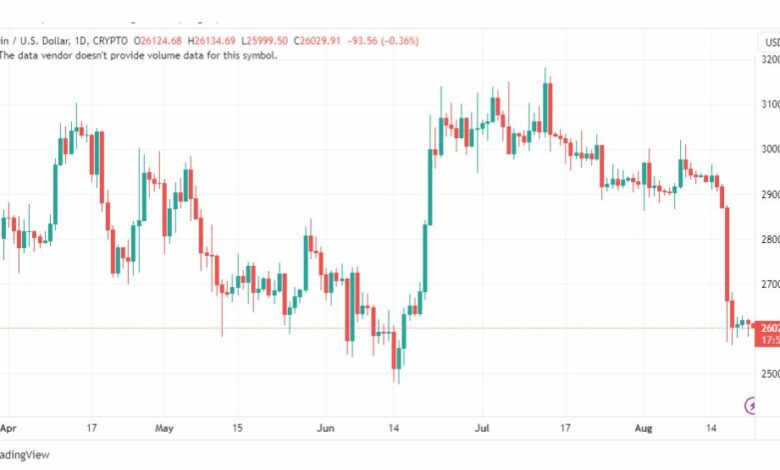 تحليل البتكوين دولار-BTCUSD-22-8-2023