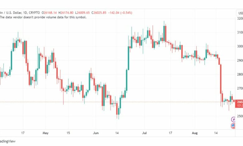 تحليل البتكوين دولار-BTCUSD-25-8-2023