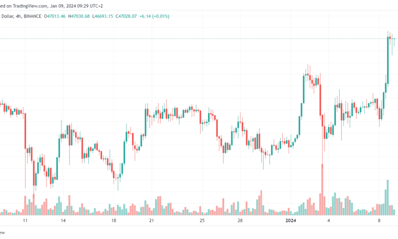 تحليل البتكوين دولار BTCUSD - 9/1/2024