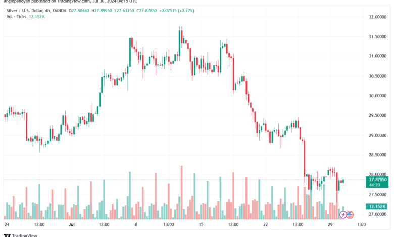 تحليل الفضة 30-7-2024 SILVER XAGUSD