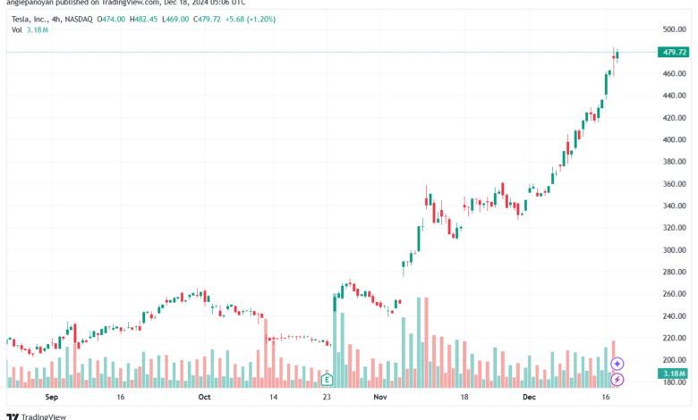 تحليل سهم تسلا الفني TSLA-18-12-2024