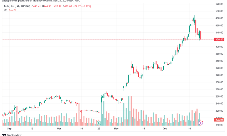 تحليل سهم تسلا الفني TSLA-23-12-2024