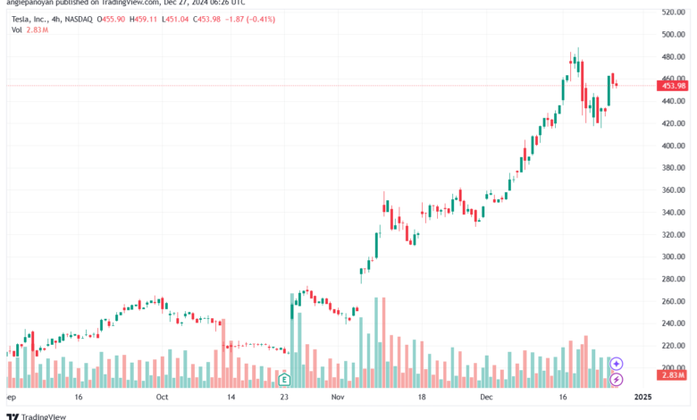 تحليل سهم تسلا الفني TSLA-27-12-2024