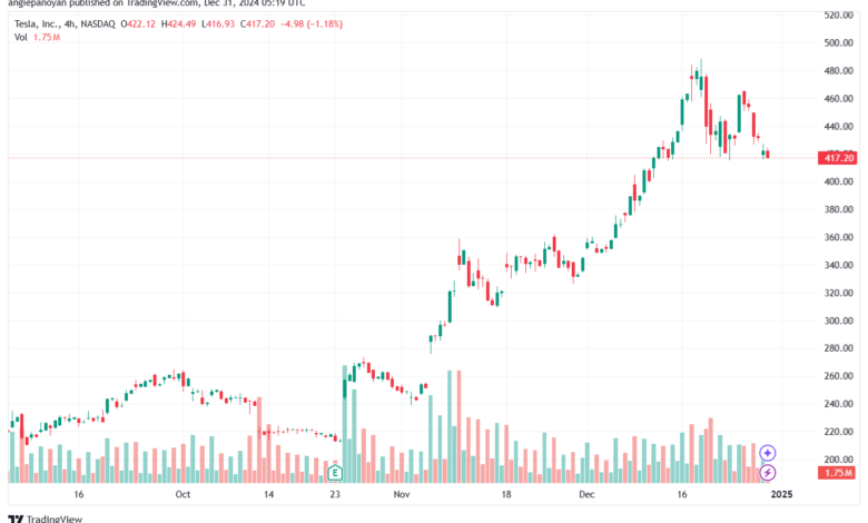 تحليل سهم تسلا الفني TSLA-31-12-2024