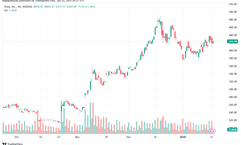 تحليل سهم تسلا الفني TSLA-21-1-2025