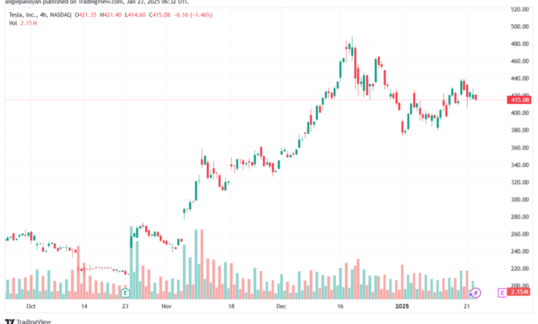 تحليل سهم تسلا الفني TSLA-23-1-2025