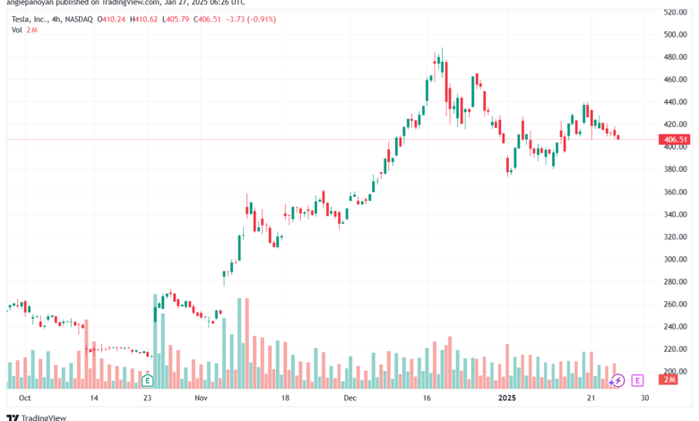 تحليل سهم تسلا الفني TSLA-27-1-2025