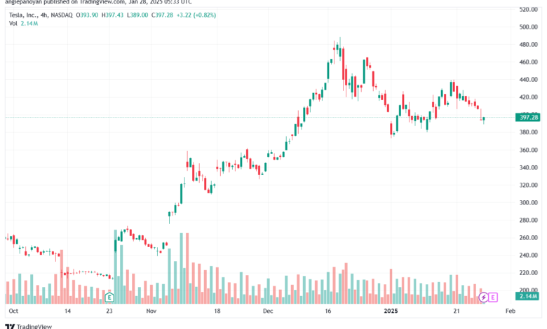 تحليل سهم تسلا الفني TSLA-28-1-2025