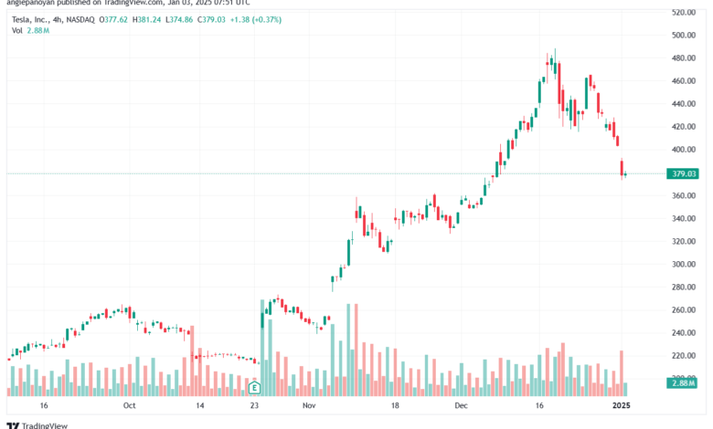 تحليل سهم تسلا الفني TSLA-3-1-2025