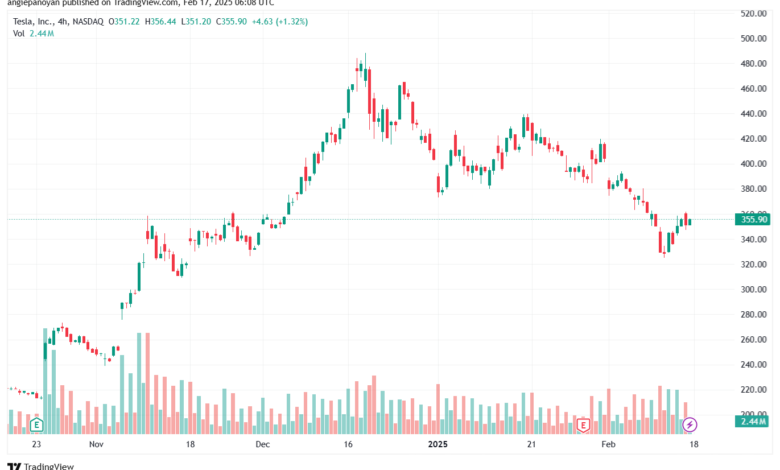 تحليل سهم تسلا الفني TSLA-17-2-2025