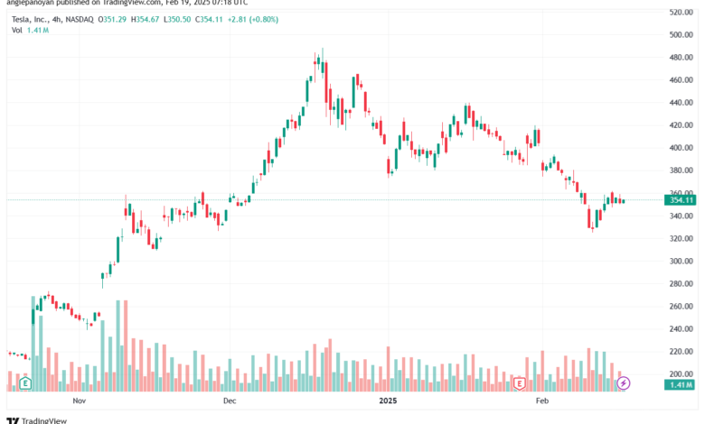 تحليل سهم تسلا الفني TSLA-19-2-2025