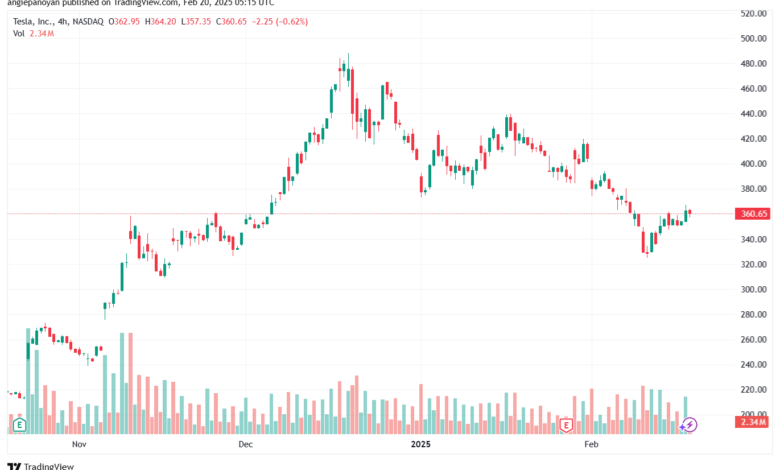 تحليل سهم تسلا الفني TSLA-20-2-2025