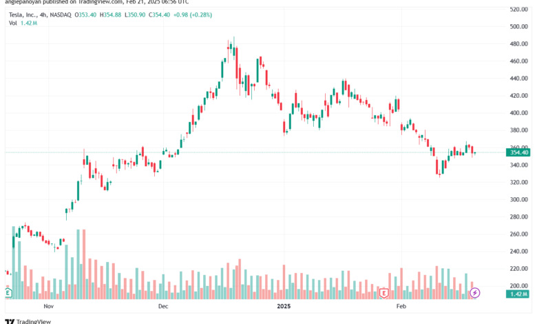 تحليل سهم تسلا الفني TSLA-21-2-2025