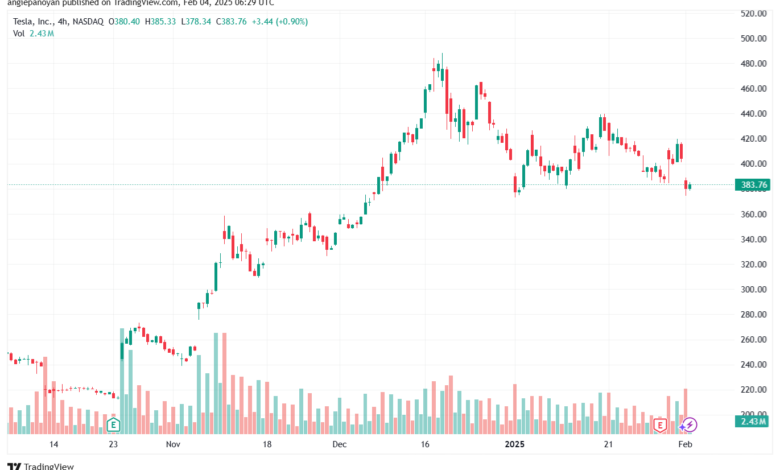 تحليل سهم تسلا الفني TSLA-4-2-2025