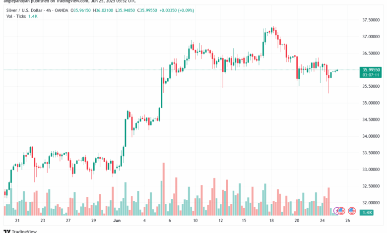 تحليل الفضة 25-6-2025 SILVER XAGUSD