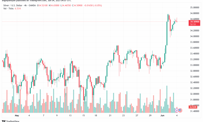 تحليل الفضة 4-6-2025 SILVER XAGUSD