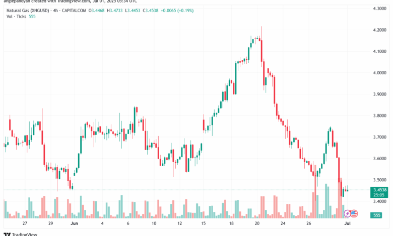 تحليل الغاز الطبيعي NATURAL GAS 1-7-2025
