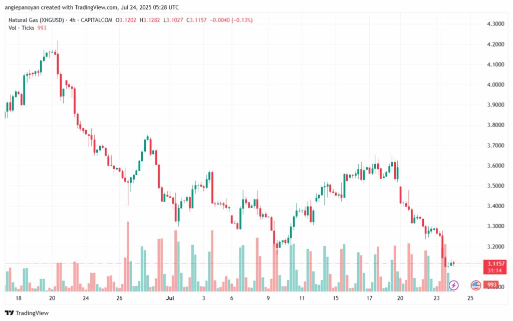 تحليل الغاز الطبيعي NATURAL GAS 24-7-2025