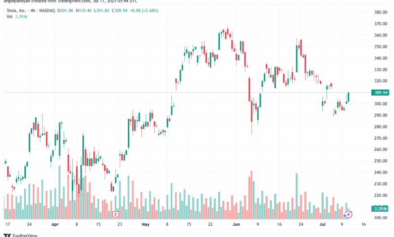 تحليل سهم تسلا الفني TSLA 11-7-2025