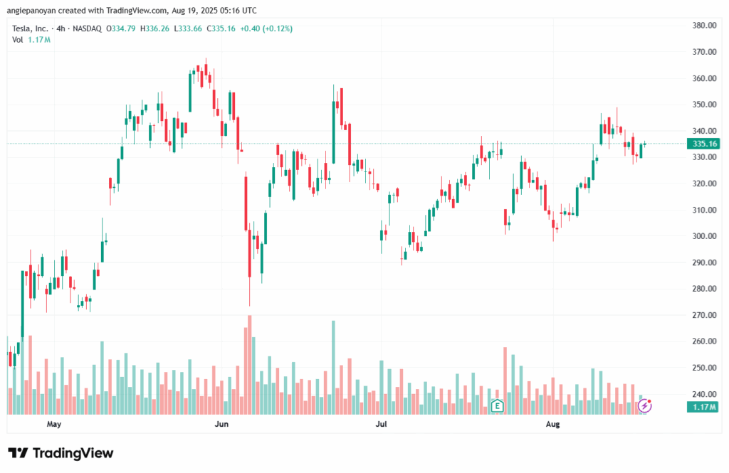 تحليل سهم تسلا الفني TSLA 19-8-2025