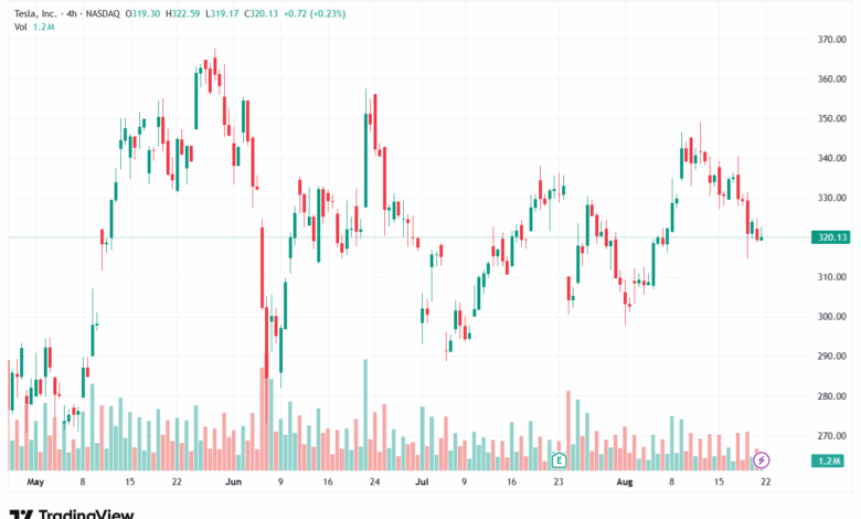 تحليل سهم تسلا الفني TSLA 22-8-2025