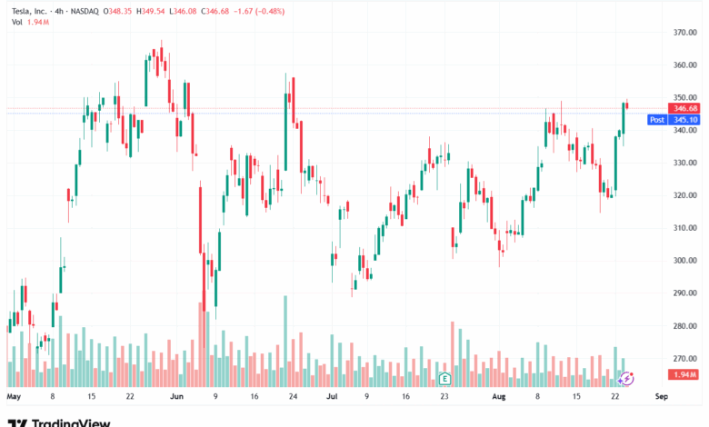 تحليل سهم تسلا الفني TSLA 26-8-2025