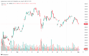 تحليل سهم تسلا الفني TSLA 4-8-2025