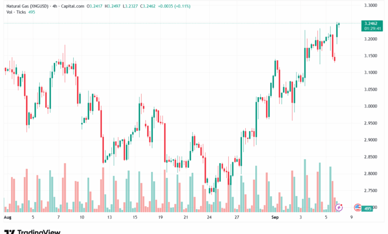 تحليل الغاز الطبيعي NATURAL GAS 08-9-2025