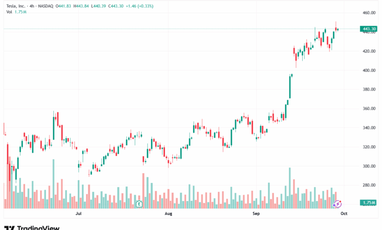 تحليل سهم تسلا الفني TSLA -30-9-2025