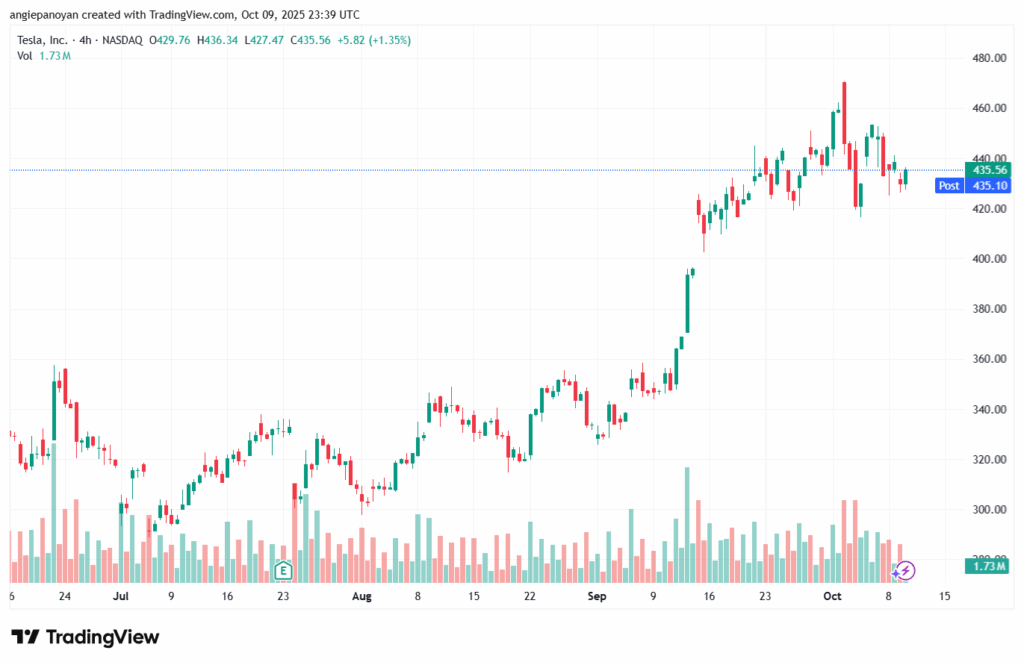 تحليل سهم تسلا الفني TSLA -10-10-2025