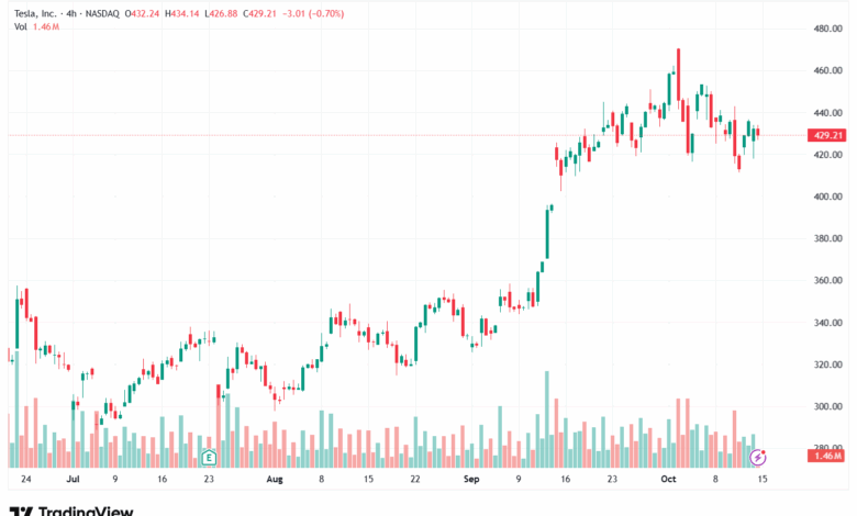 تحليل سهم تسلا الفني TSLA -15-10-2025