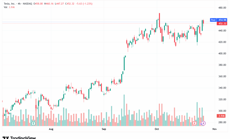 تحليل سهم تسلا الفني TSLA -28-10-2025