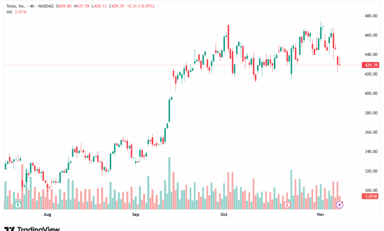 تحليل سهم تسلا الفني TSLA -10-11-2025