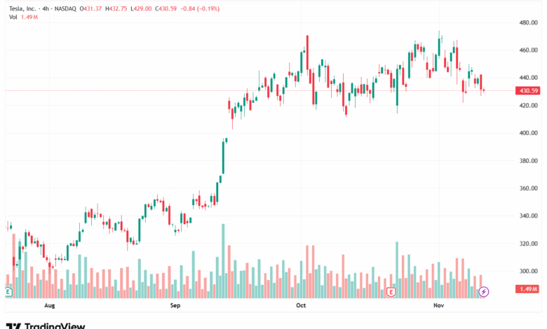 تحليل سهم تسلا الفني TSLA -13-11-2025