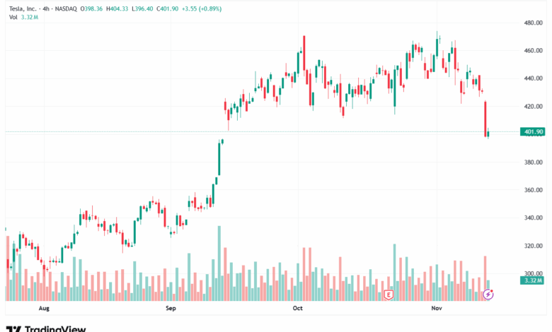 تحليل سهم تسلا الفني TSLA -14-11-2025