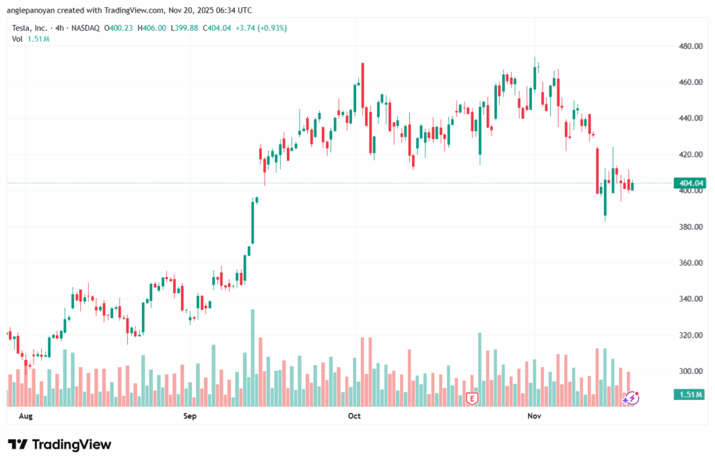 تحليل سهم تسلا الفني TSLA -20-11-2025