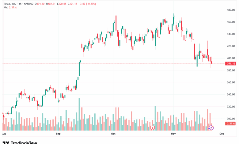 تحليل سهم تسلا الفني TSLA -24-11-2025