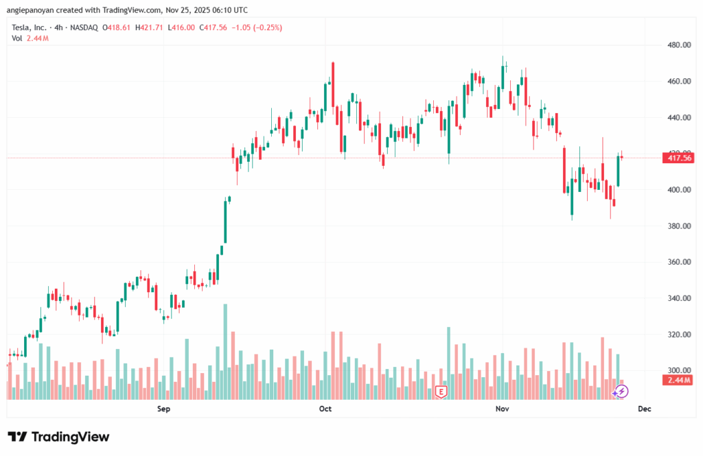 تحليل سهم تسلا الفني TSLA -25-11-2025