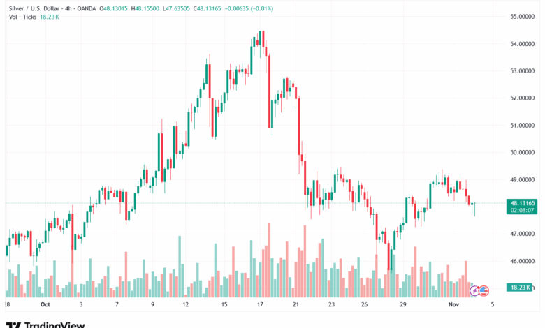 تحليل الفضة 4-11-2025 SILVER XAGUSD