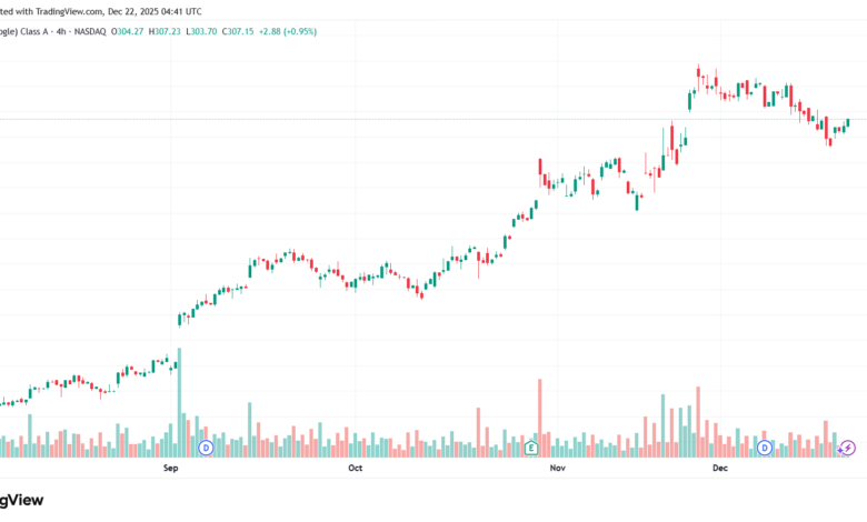 تحليل سهم جوجل الفني Google 22-12-2025