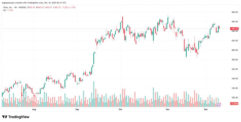 تحليل سهم تسلا الفني TSLA -10-12-2025