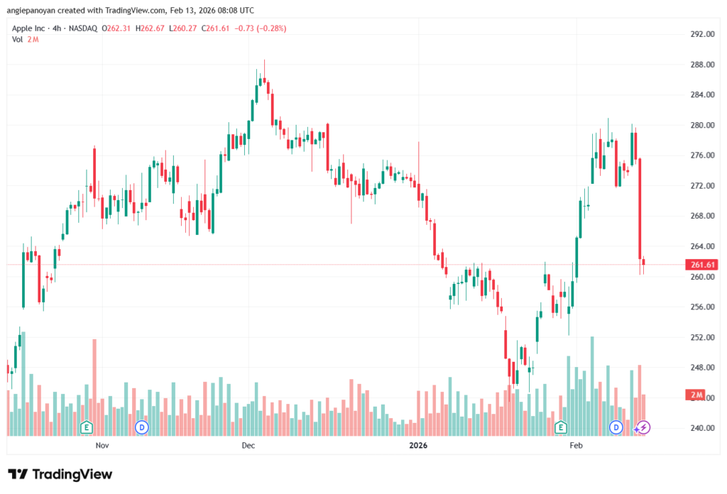 تحليل سهم ابل الفني APPLE-13-02-2026