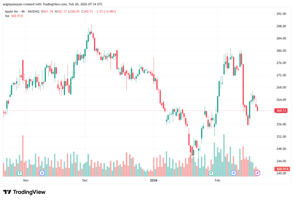 تحليل سهم ابل الفني APPLE-20-02-2026