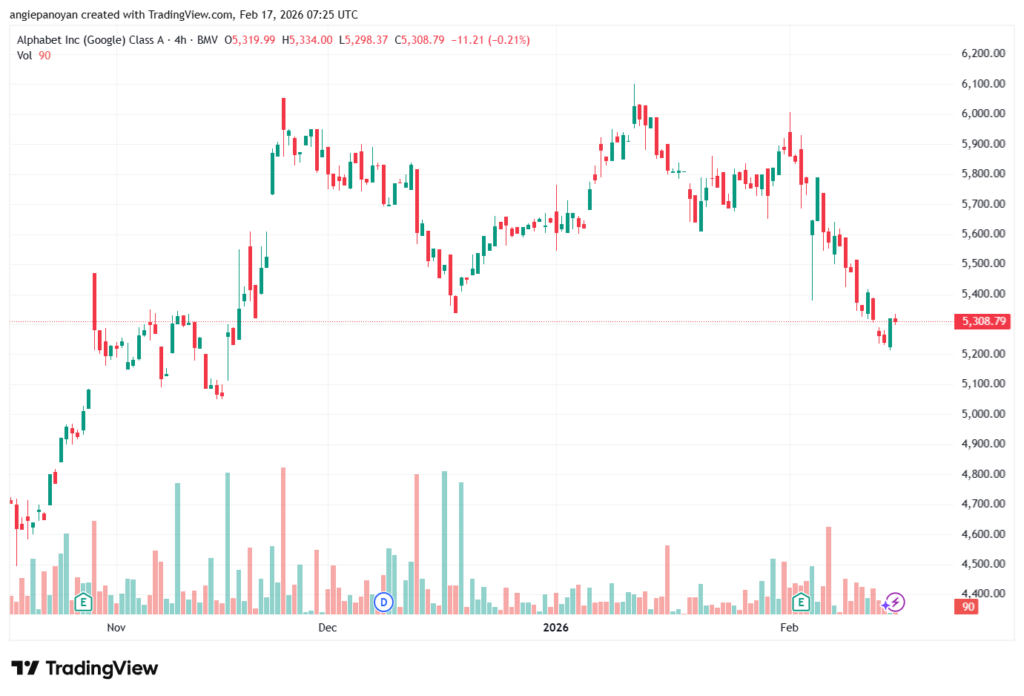 تحليل سهم جوجل الفني Google 17-02-2026