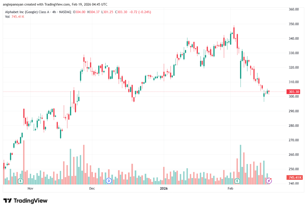 تحليل سهم جوجل الفني Google 19-02-2026