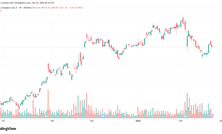 تحليل سهم جوجل الفني Google 24-02-2026