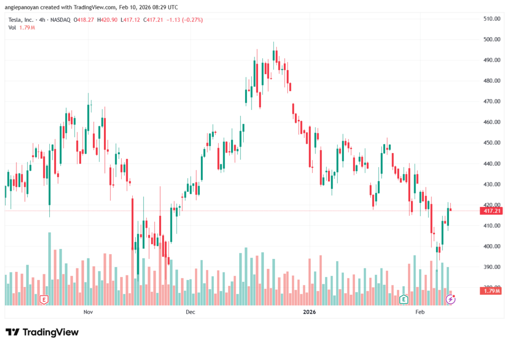 تحليل سهم تسلا الفني TSLA -10-02-2026